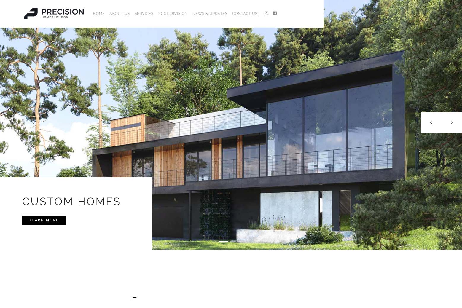 Precision Homes London website